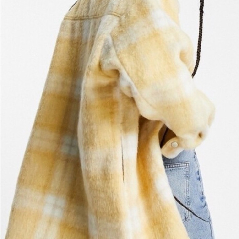 Topshop Yellow and White Plaid Shacket - Picture 2 of 8